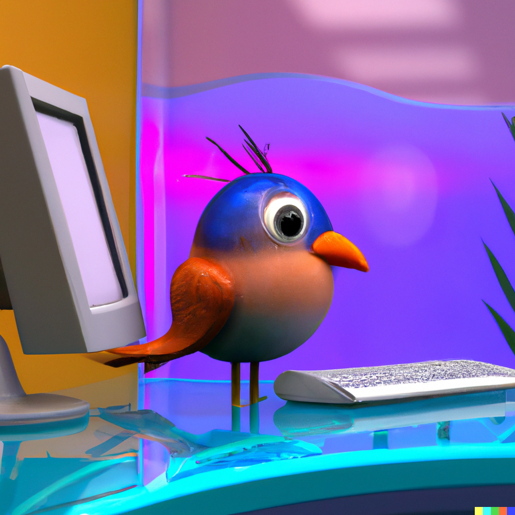 bird in aquarium